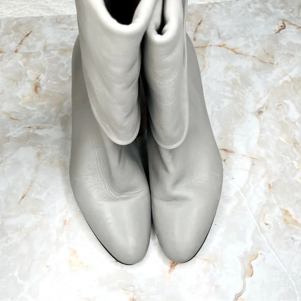 HUSH GREY FOLD OVER Heeled BOOTIE 41